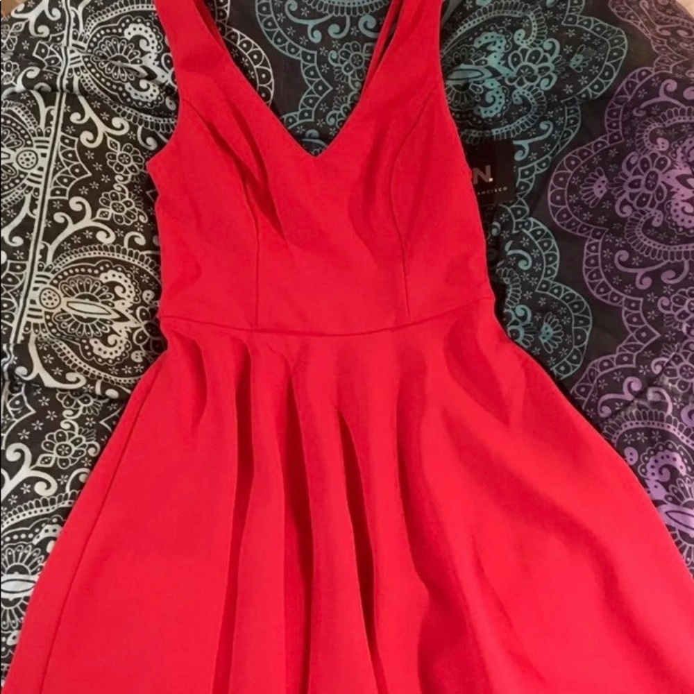 NEW Sexy Red Quad Strap Super Strappy Fit & Flare Dress NWT Size Medium